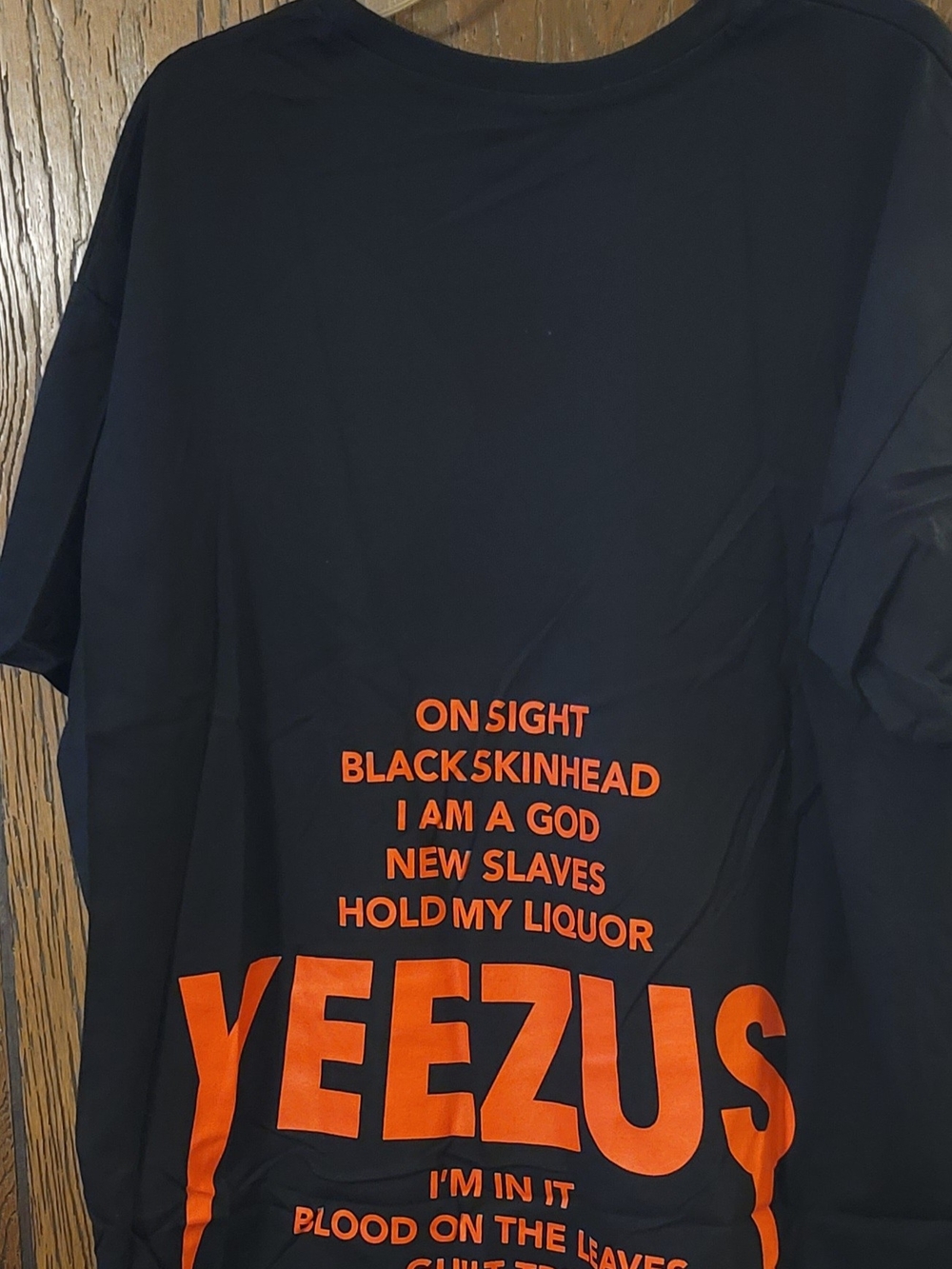 Kanye West Yeezus Tour Tracklist T-Shirt Black & Orange